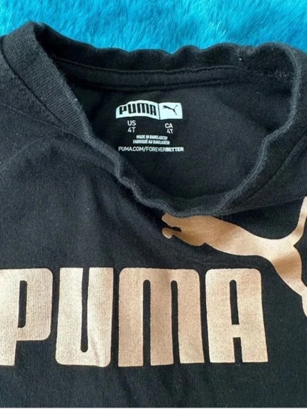 Puma Black Tee with Metallic Gold Logo - Picture 5 of 5